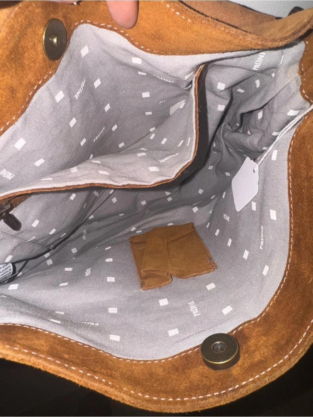 Prüne Brown Suede Leather Hobo Shoulder Bag | Boho Slouchy Purse